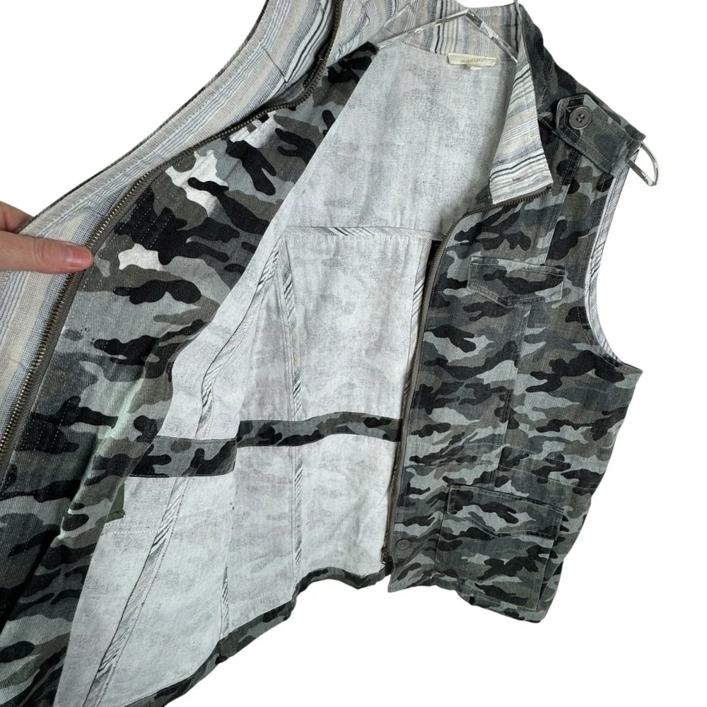 Mystree Camo Army Vest 100% Cotton Trendy Stylish Streetwear Women's Size Large - Picture 8 of 14